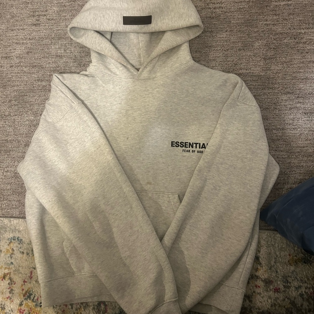 Essentials Light Gray Men's Hoodie